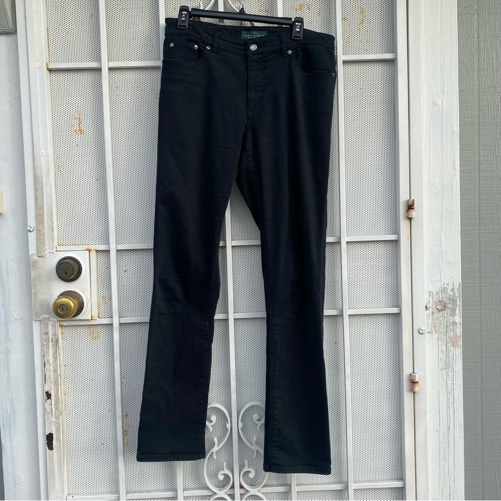 LRL Lauren Jeans Co. Woman’s size 10 black jeans inseam 32” mid-rise stretch